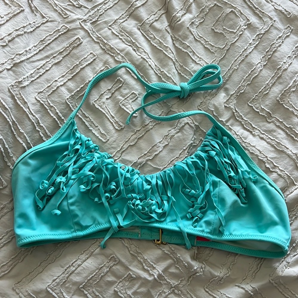 Tassel bikini top - teal. Victorias secret.